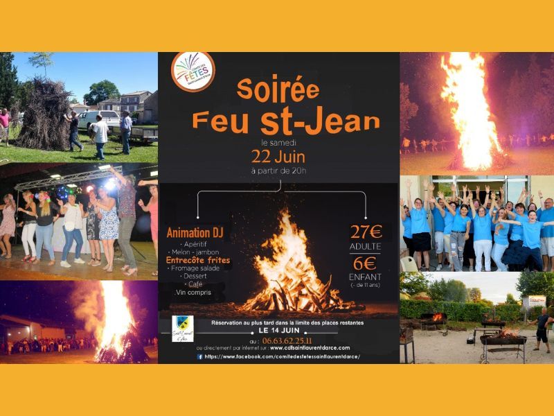 Soirée repas feu de la Saint-Jean à St Laurent