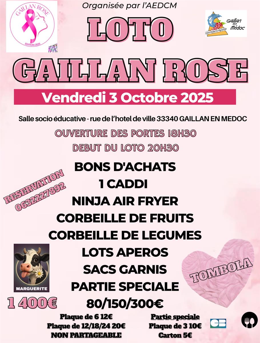 Octobre rose 2025 : loto Gaillan Rose