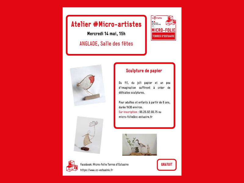 Atelier sculpture de papier avec la micro folie
