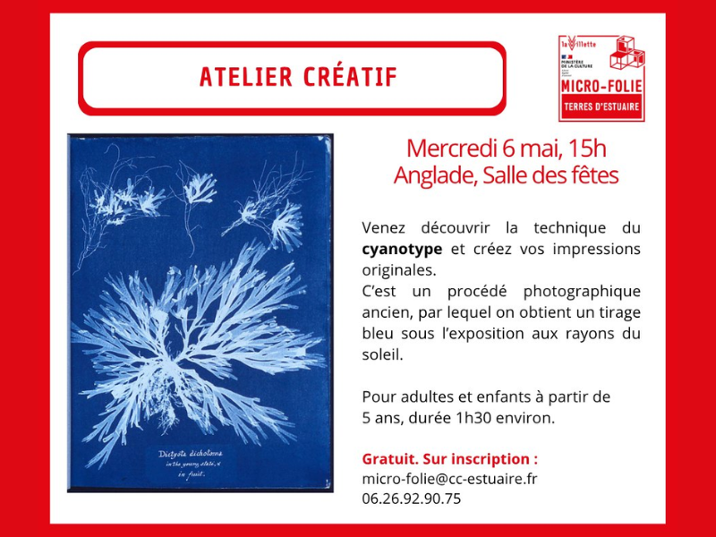 Atelier créatif avec la micro folie à Anglade