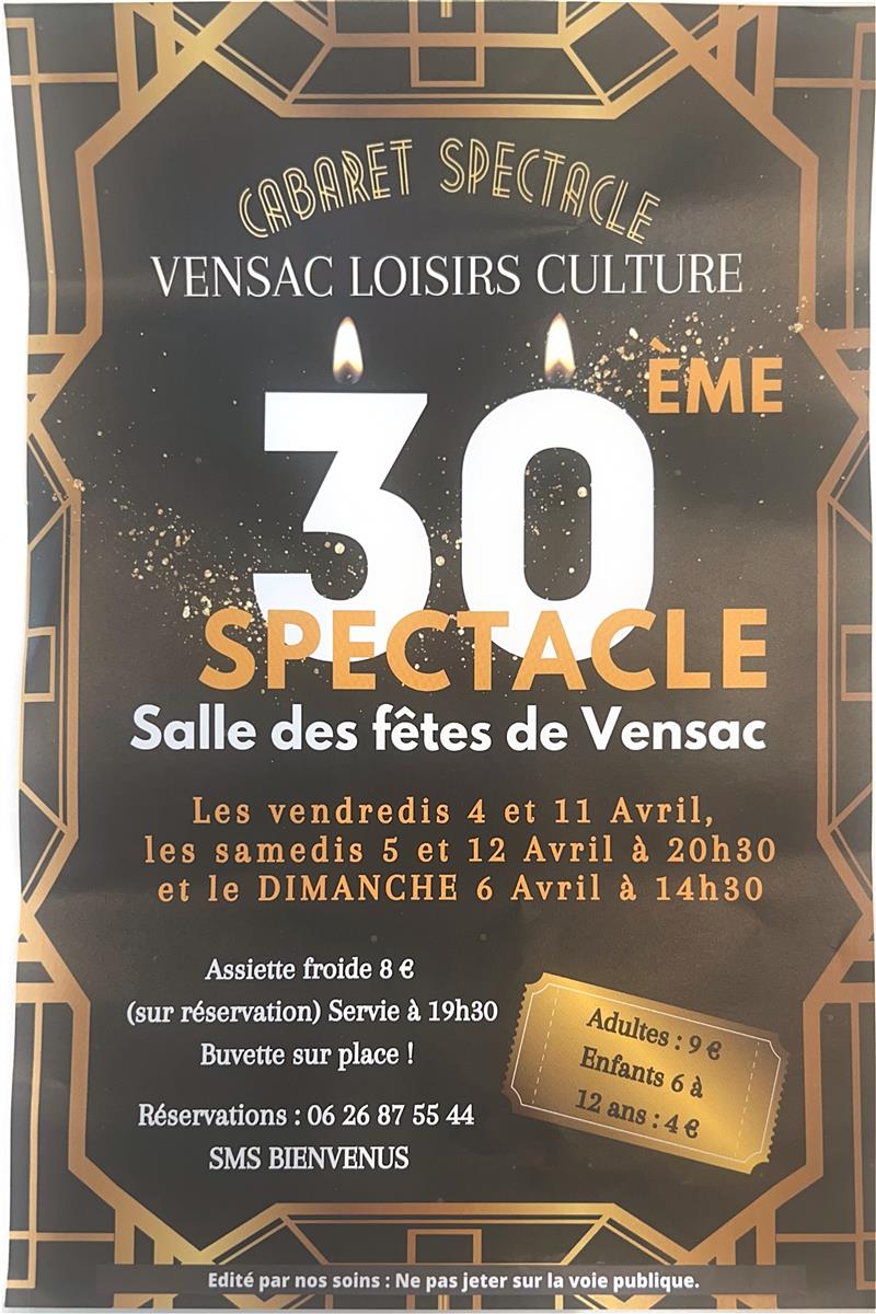 Cabaret Spectacle organisé par l' Association  ...