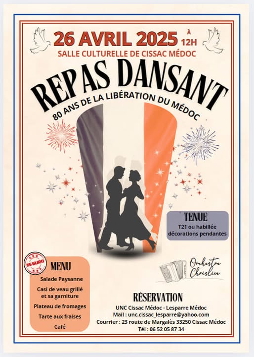 Repas dansant "80 ans de la libération du Médoc"
