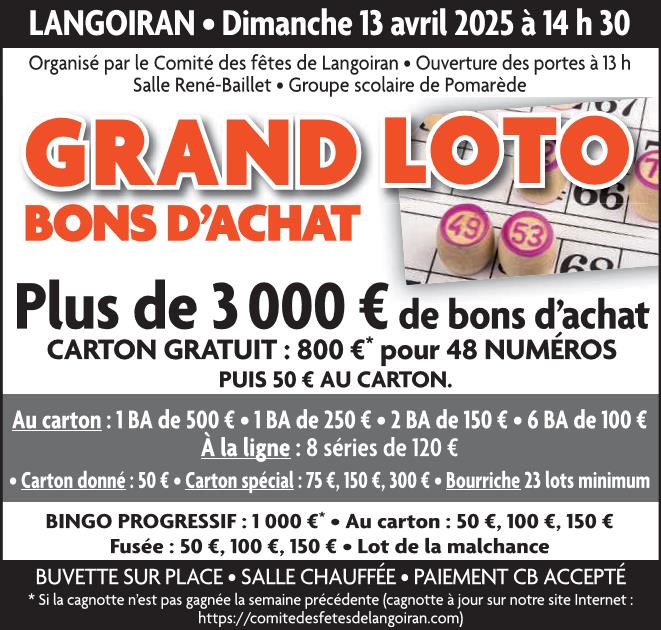 GRAND LOTO SPECIAL BON D ACHATS 46 LOTS+JEUX