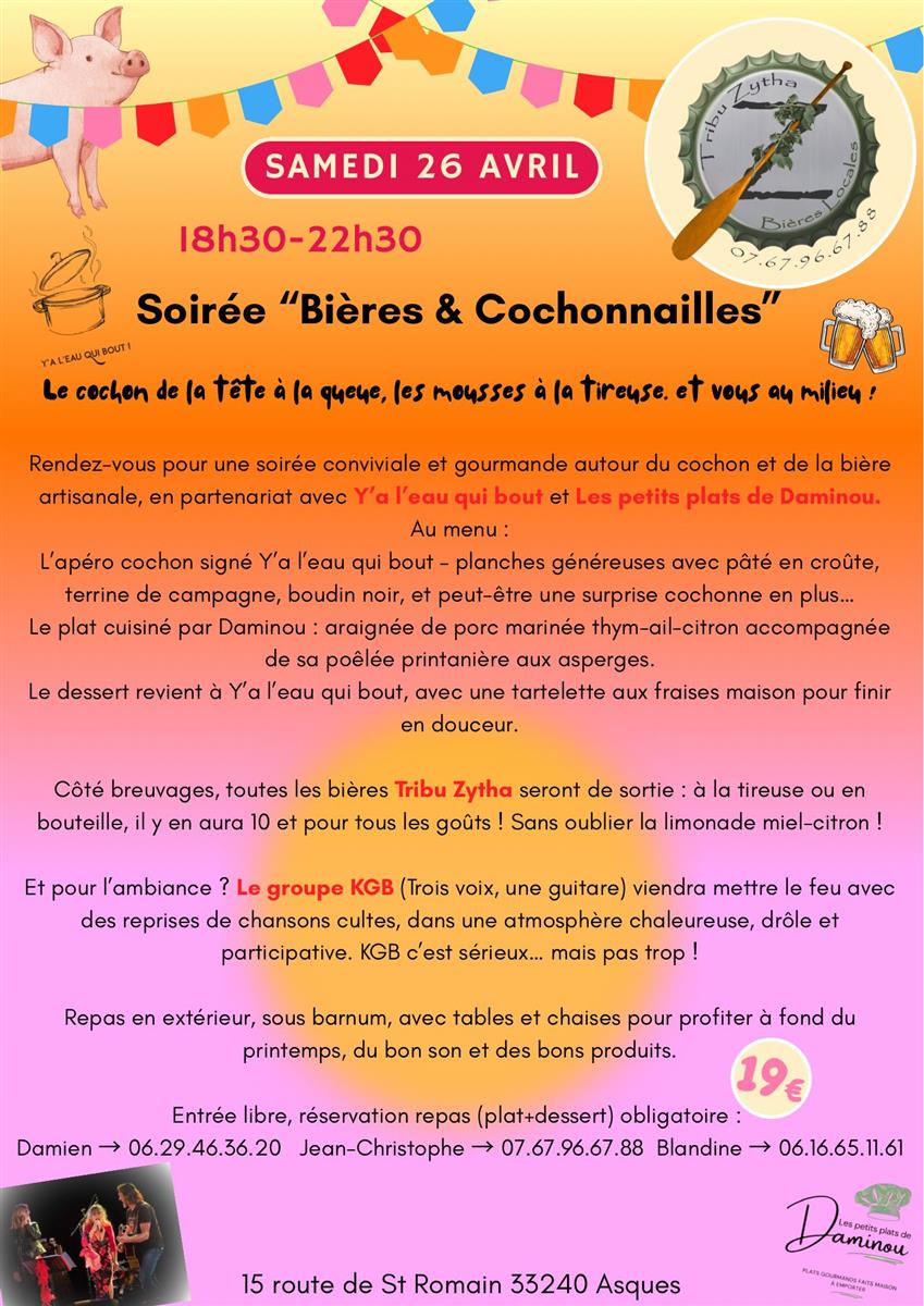soirée "Bières & Cochonnailles" à la brasserie ...