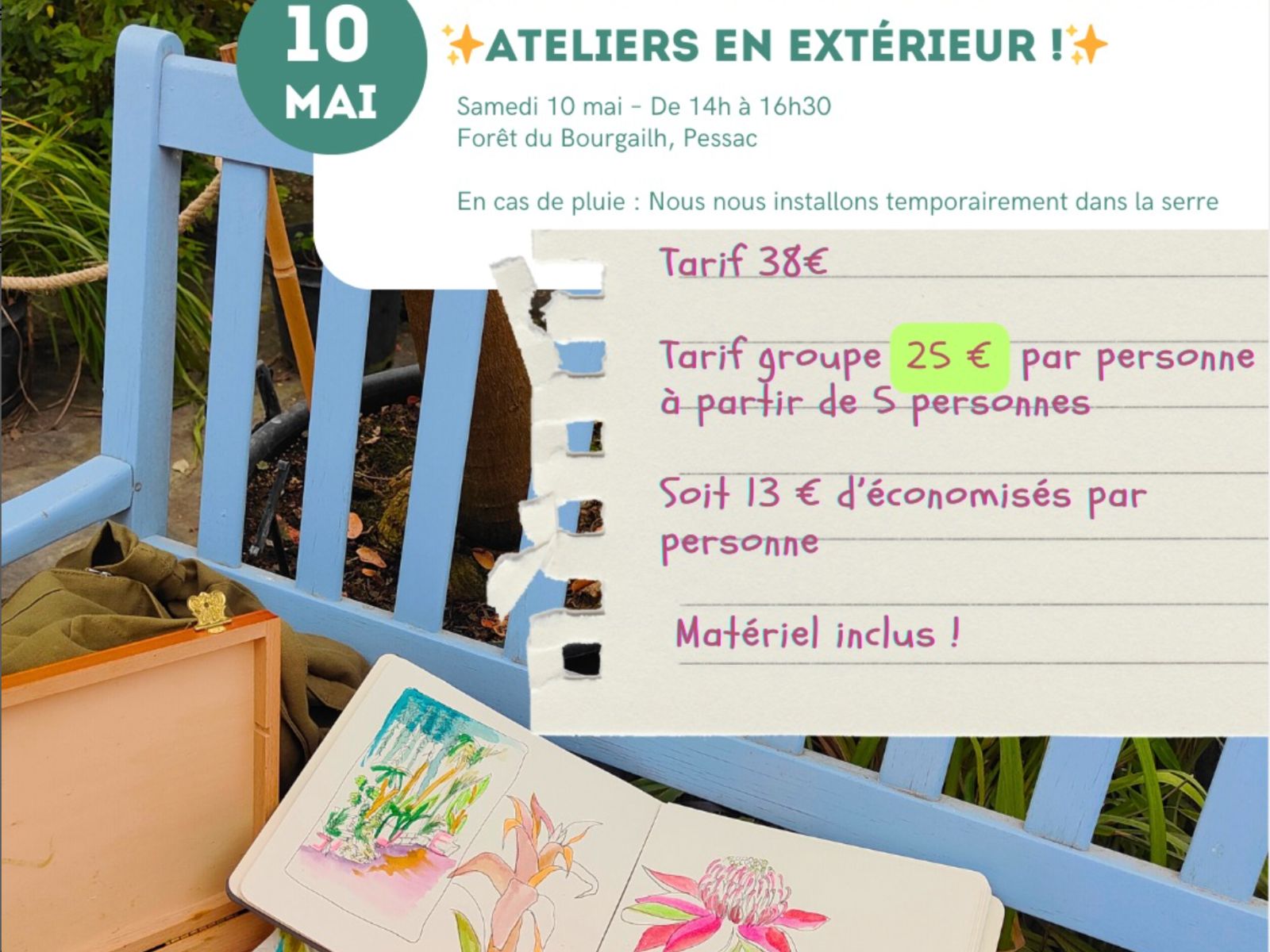 Atelier aquarelle en extérieur