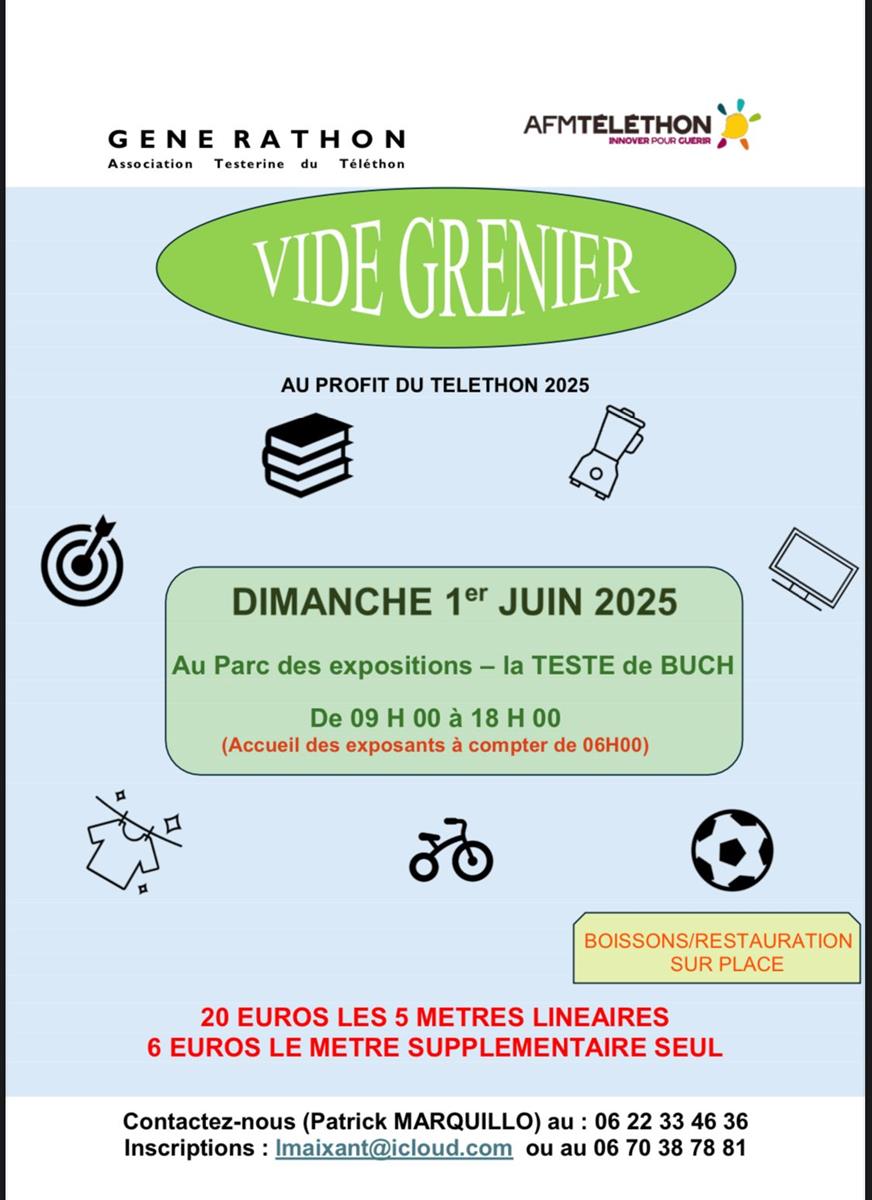VIDE-GRENIERS & BROCANTE AU PROFIT DU TELETHON