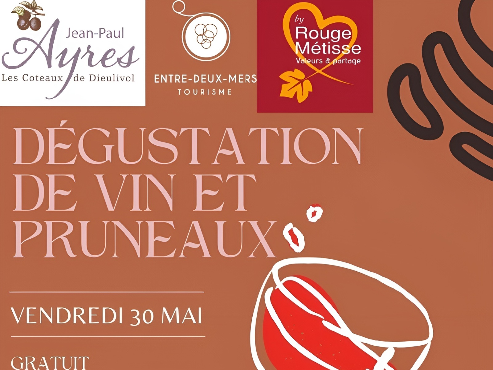 Dégustation de vin et pruneaux