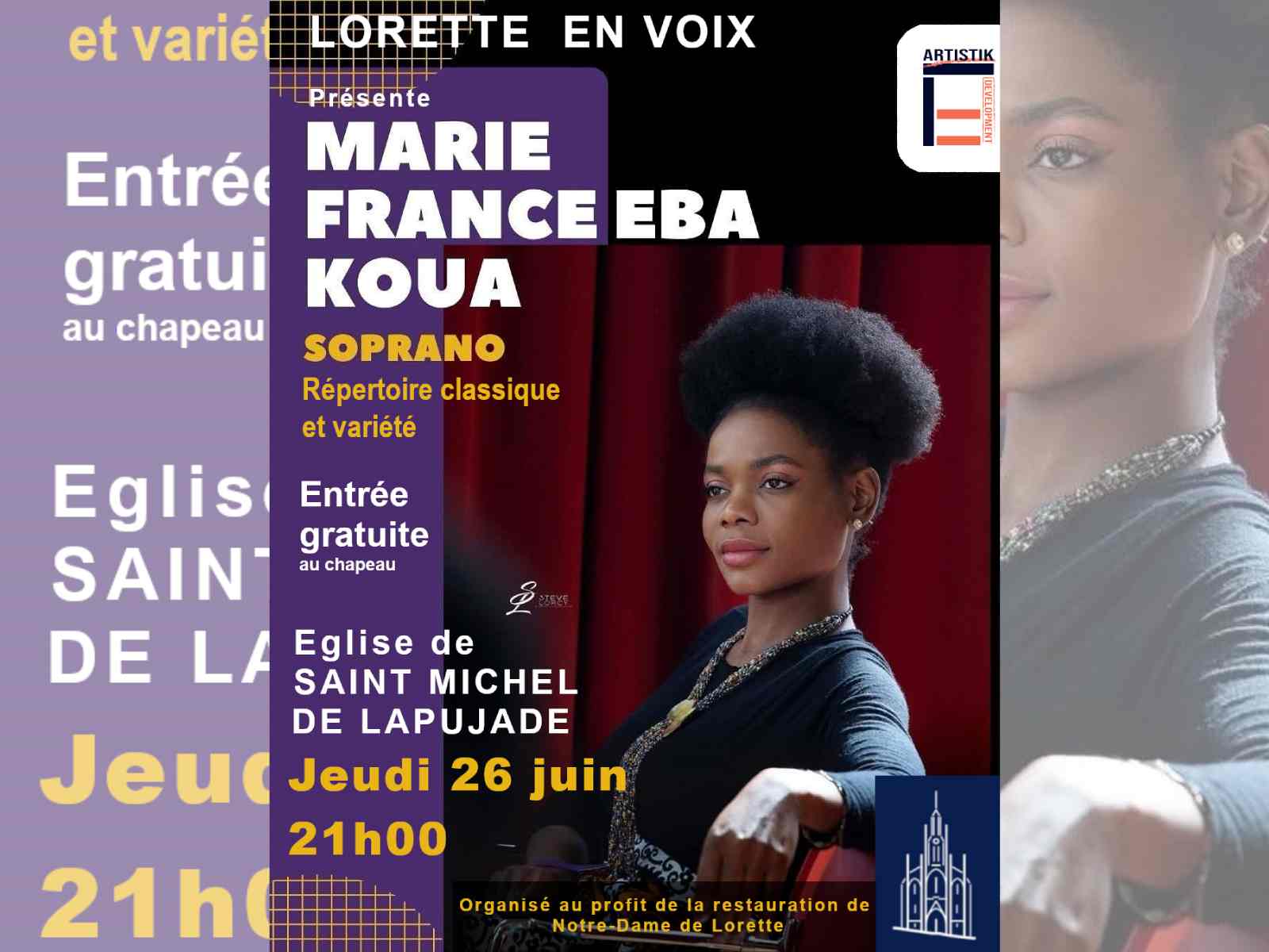 Marie France EBA KOUA en tournée Française