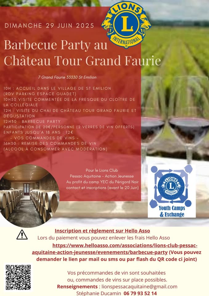 Barbecue party au Château Tour Grand Faurie