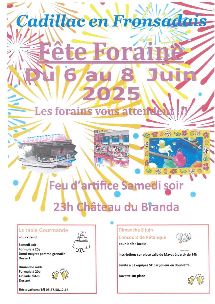 Fête foraine à Cadillac en Fronsadais