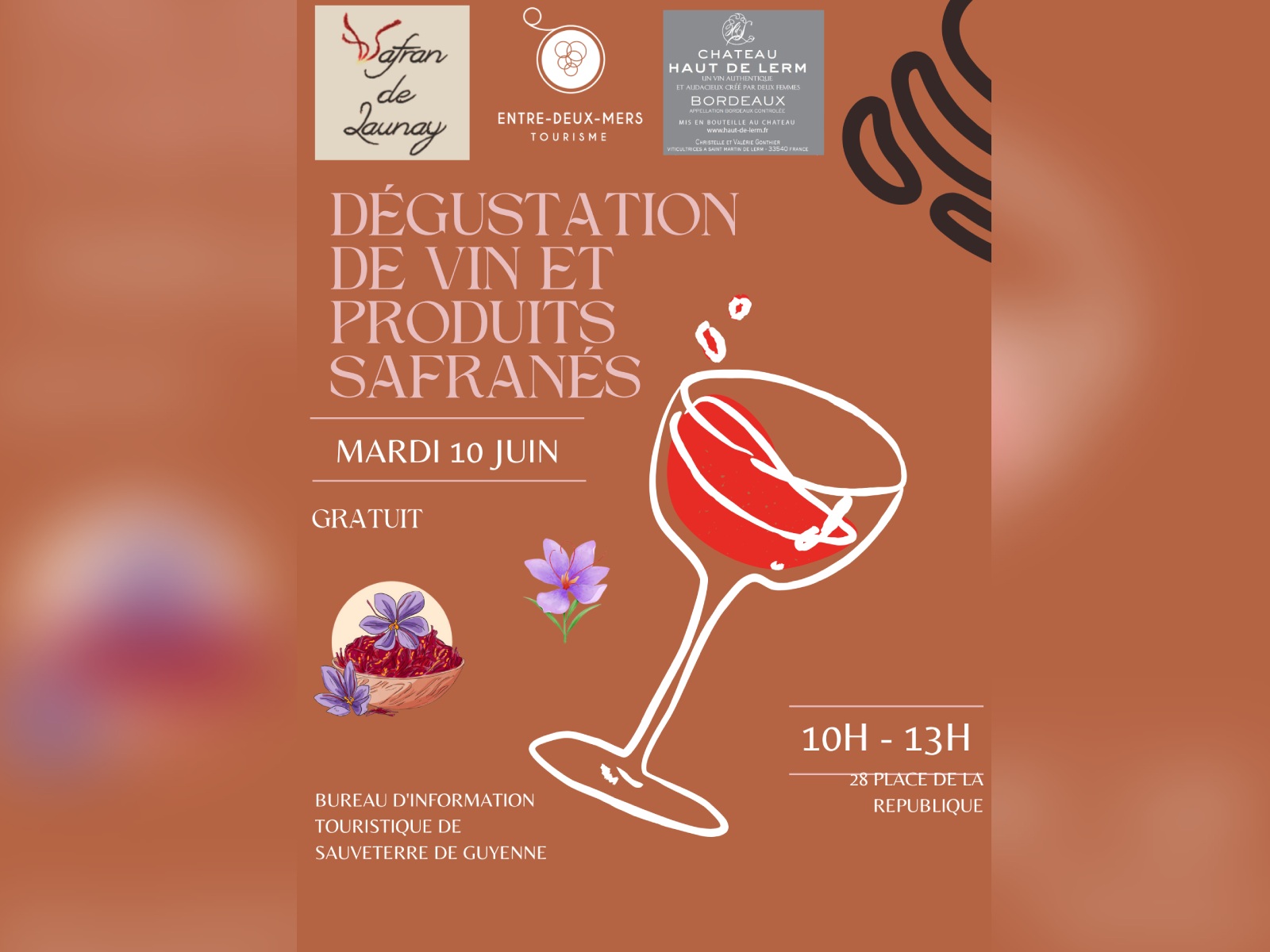 Dégustation de vin et produits safranés