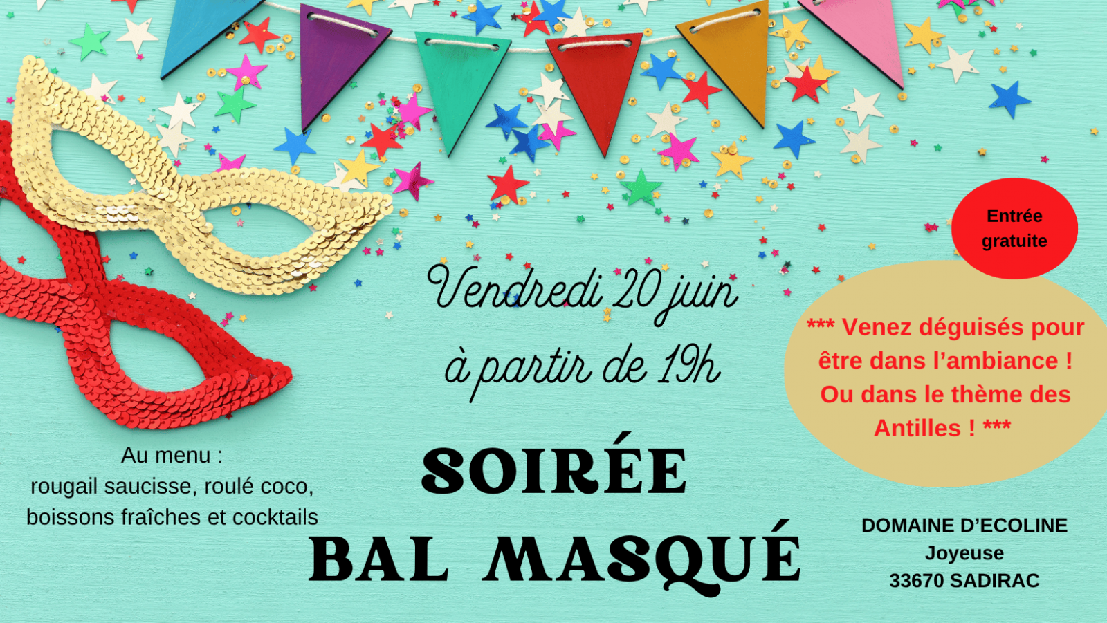 soirée bal masqué - compagnie créole