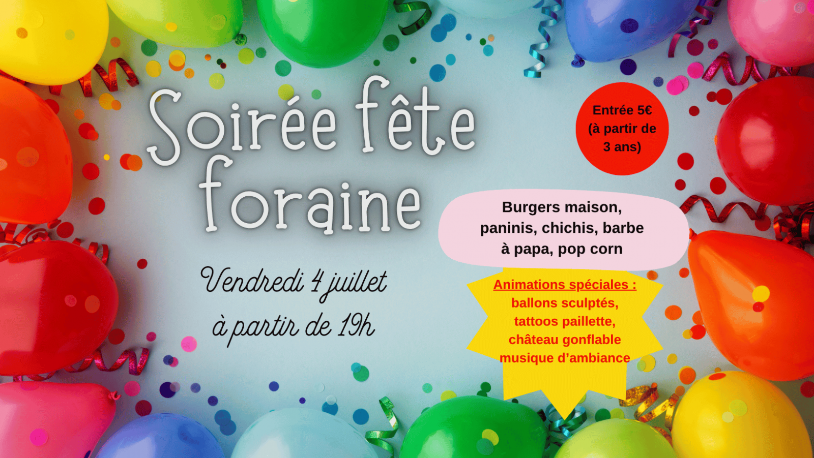 Soirée fête foraine