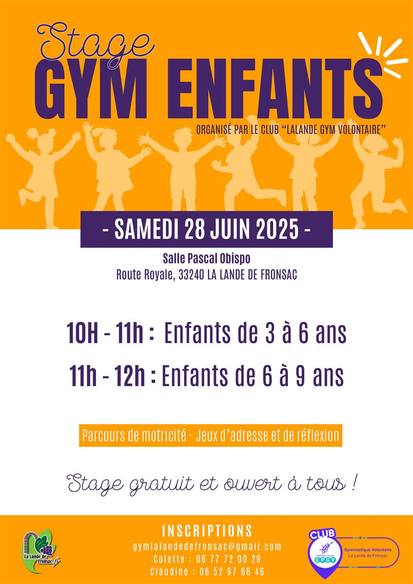 stage de gym enfants