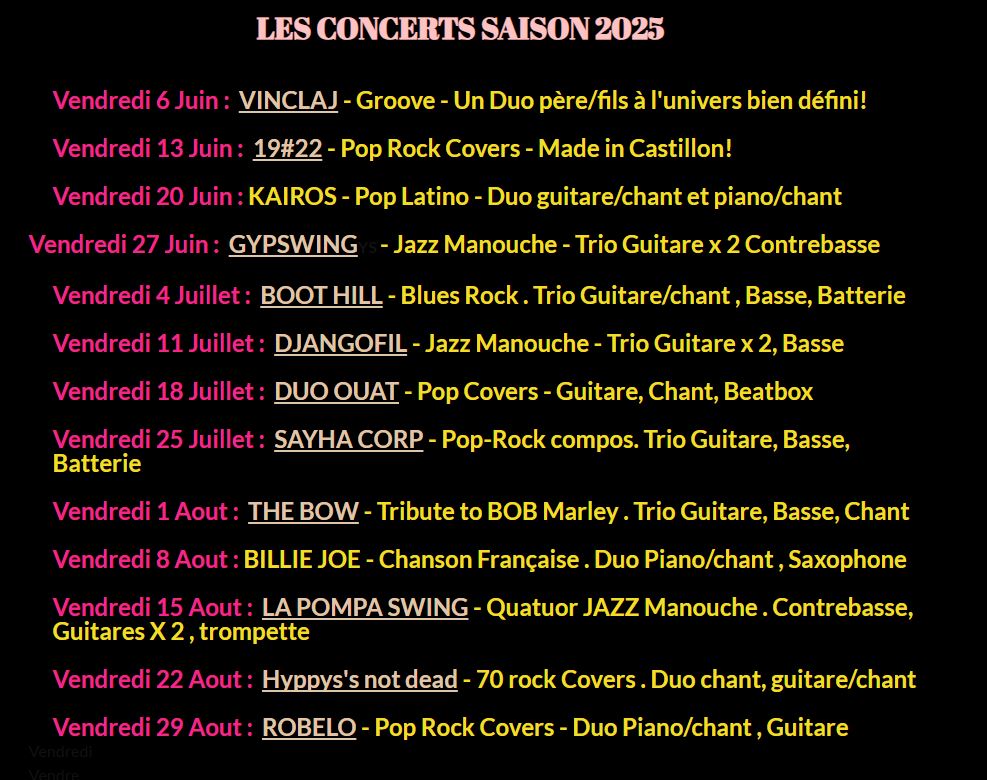 Concerts du vendredi à La Plage Guinguette
