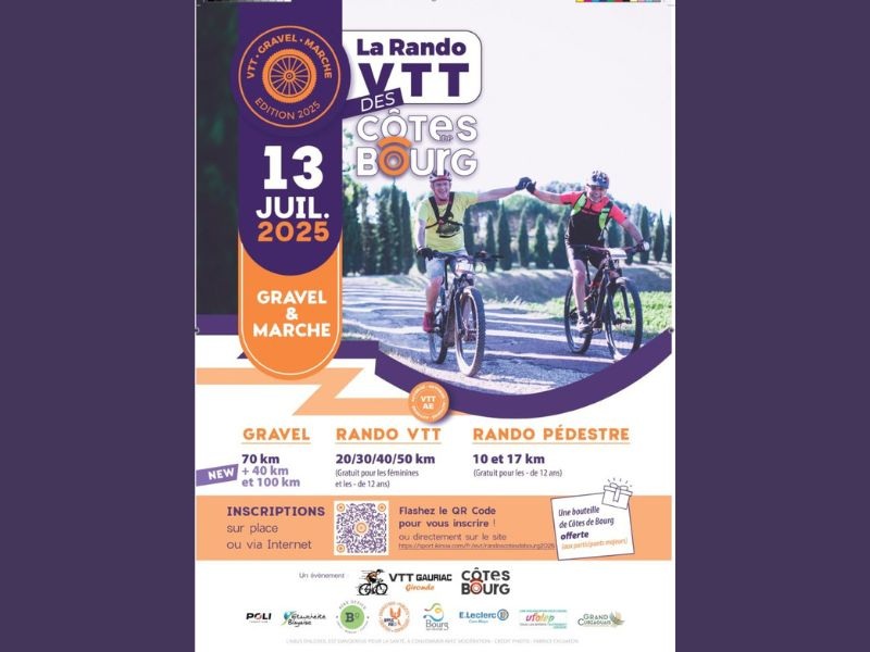 Randonnées VTT et pédestres en Côtes de Bourg