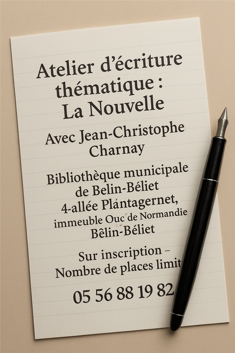 Ateliers d'écriture thématique : La Nouvelle d ...