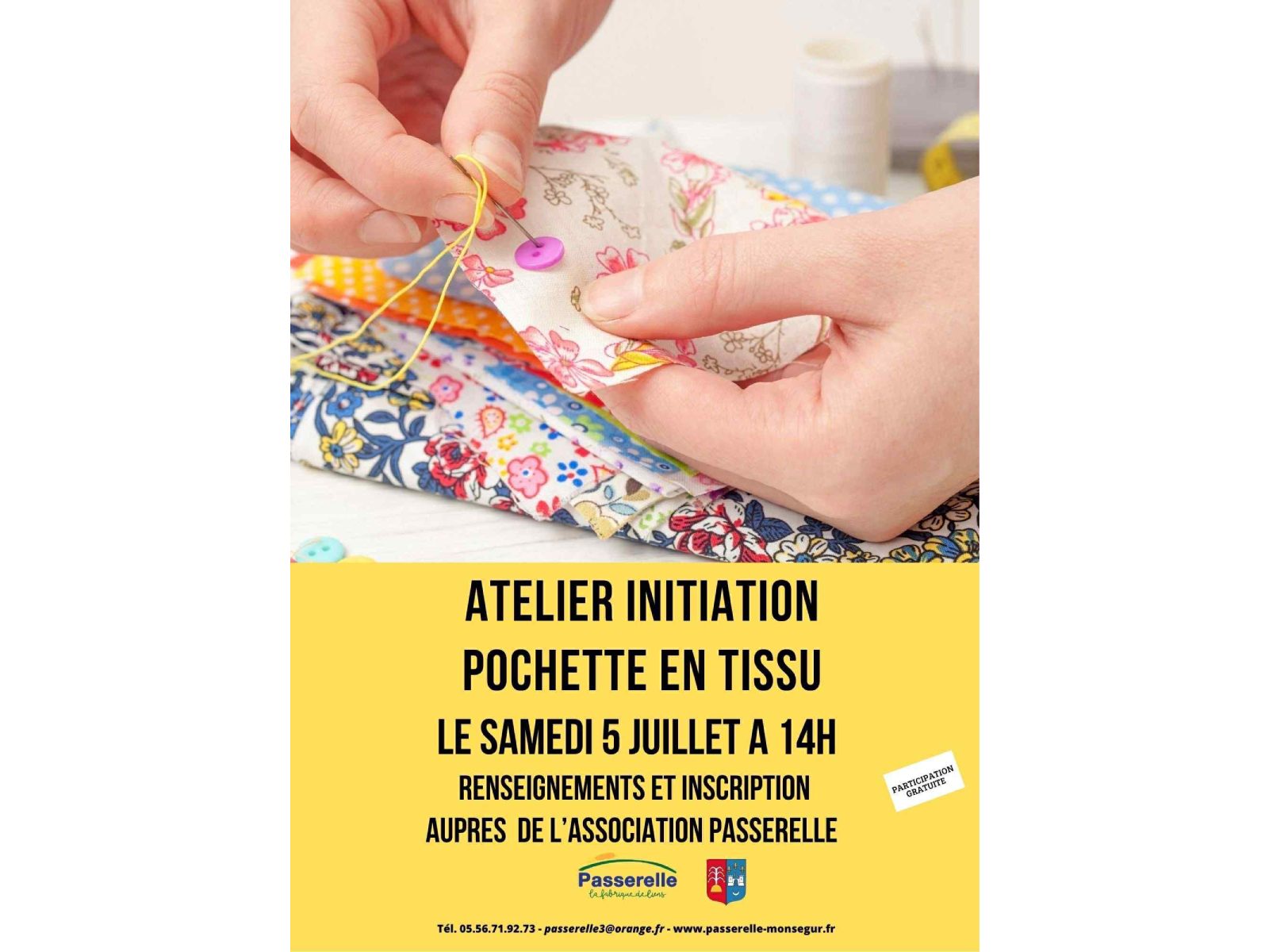 Atelier initiation de pochette en tissu