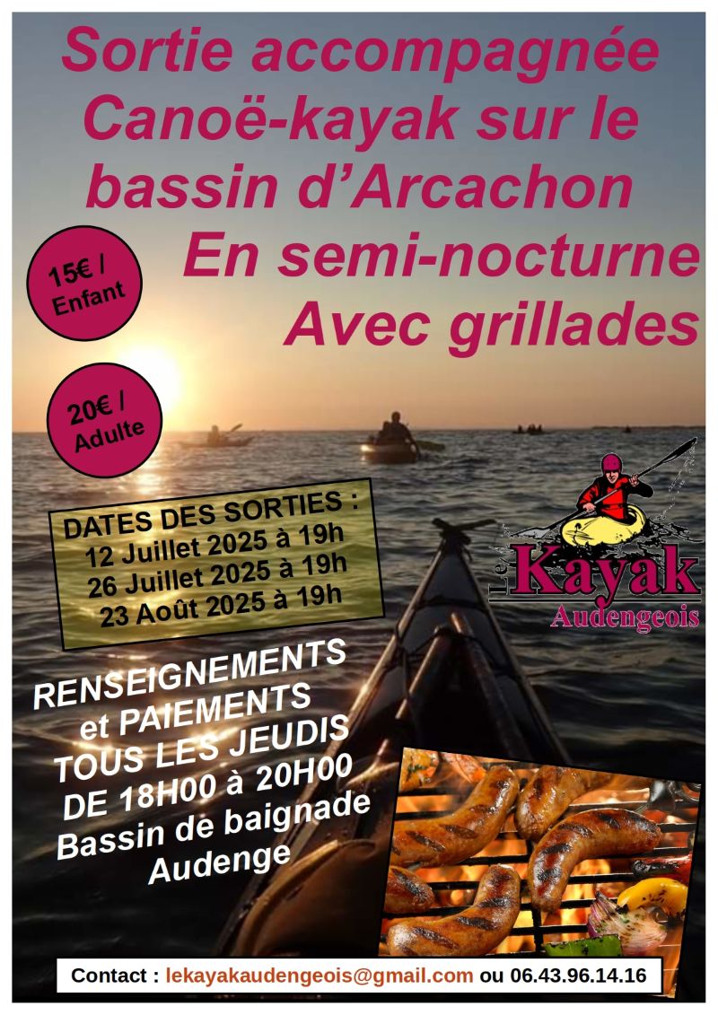 Sortie canoë-kayak en semi-nocturne