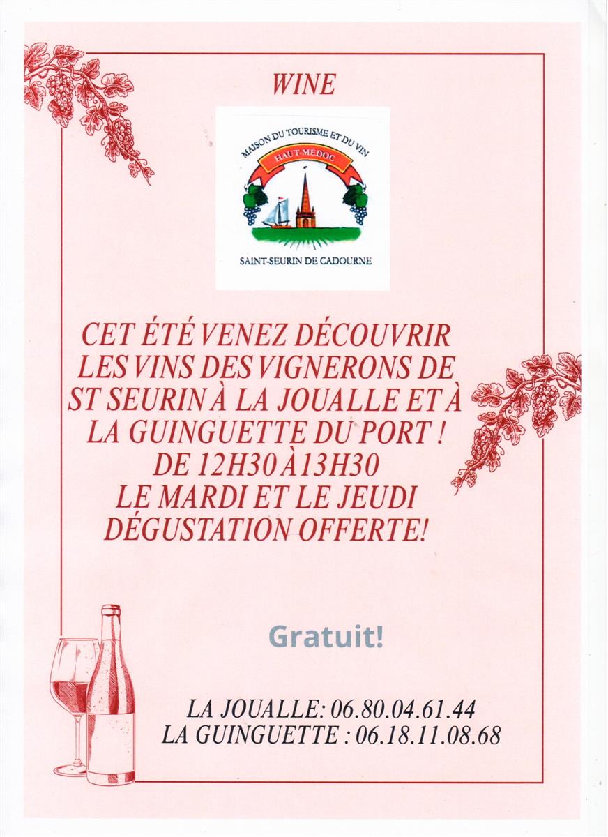Dégustation de vins à Saint-Seurin-de-Cadourne