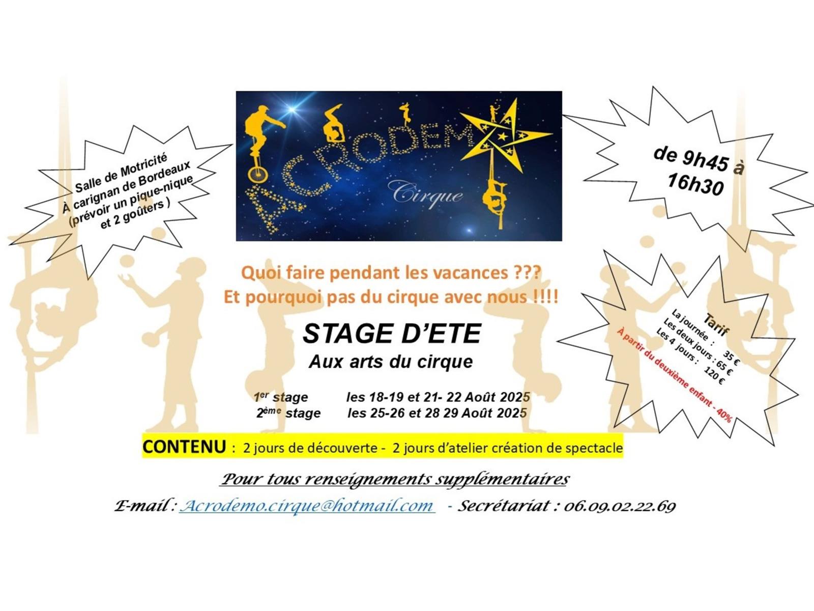Stage arts du cirque