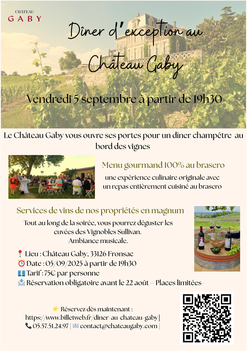 Dîner d'exception au Château Gaby