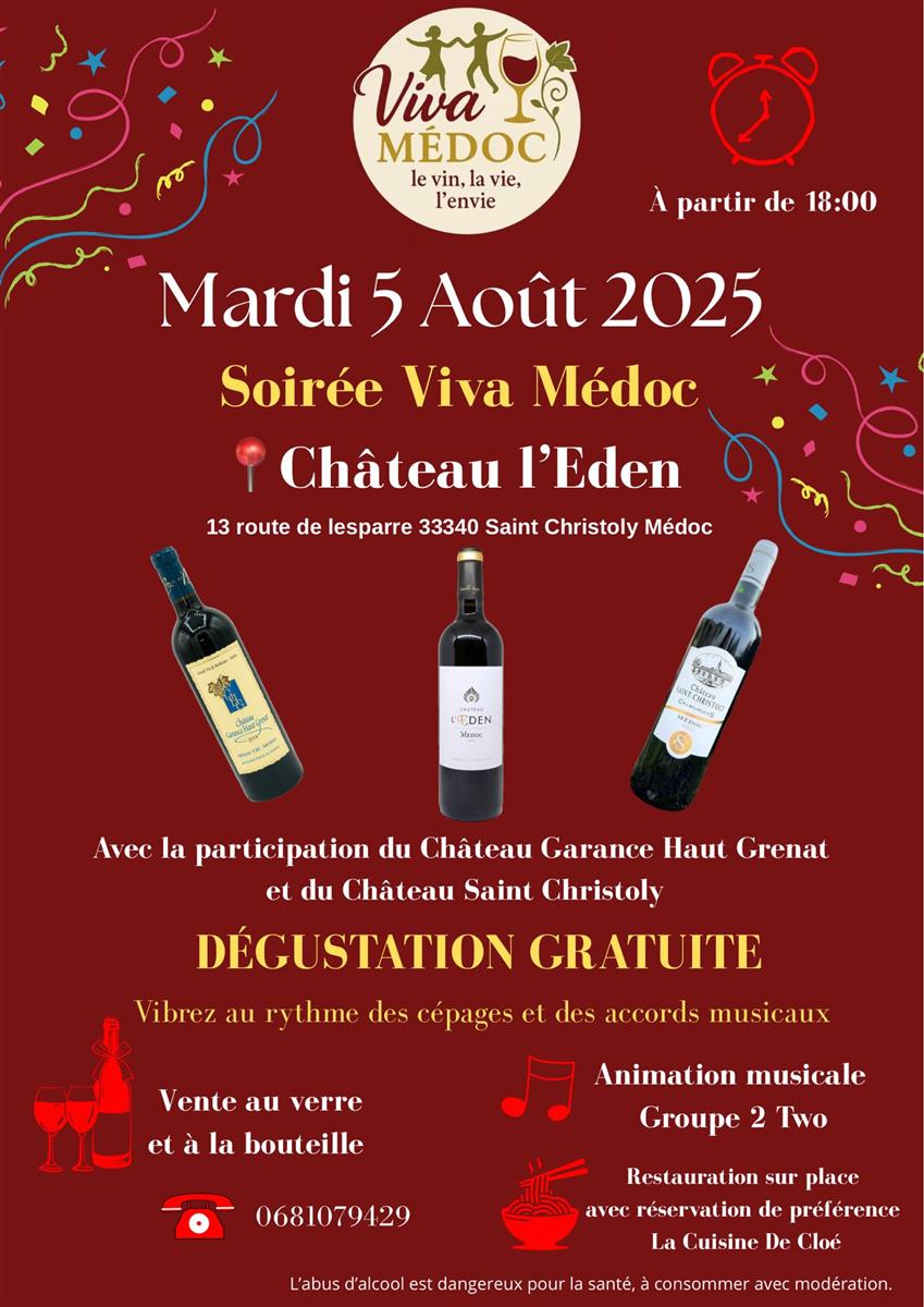 Soirée Viva Médoc au Château l'Eden
