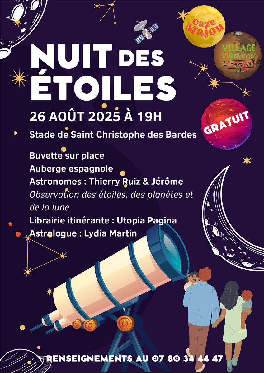 Nuit des étoiles à Saint-Christophe-des-Bardes