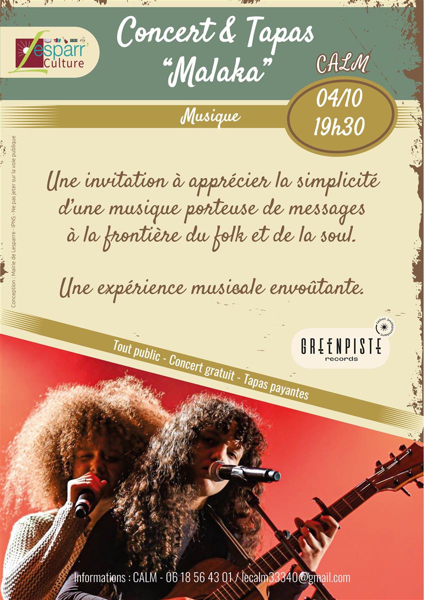 Concert & Tapas avec "Malaka"
