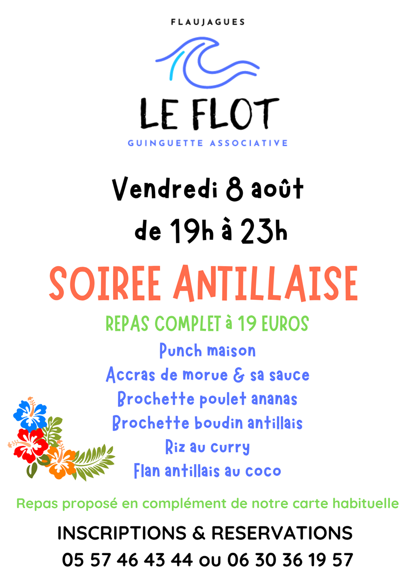 Soirée antillaise à la guinguette LE FLOT