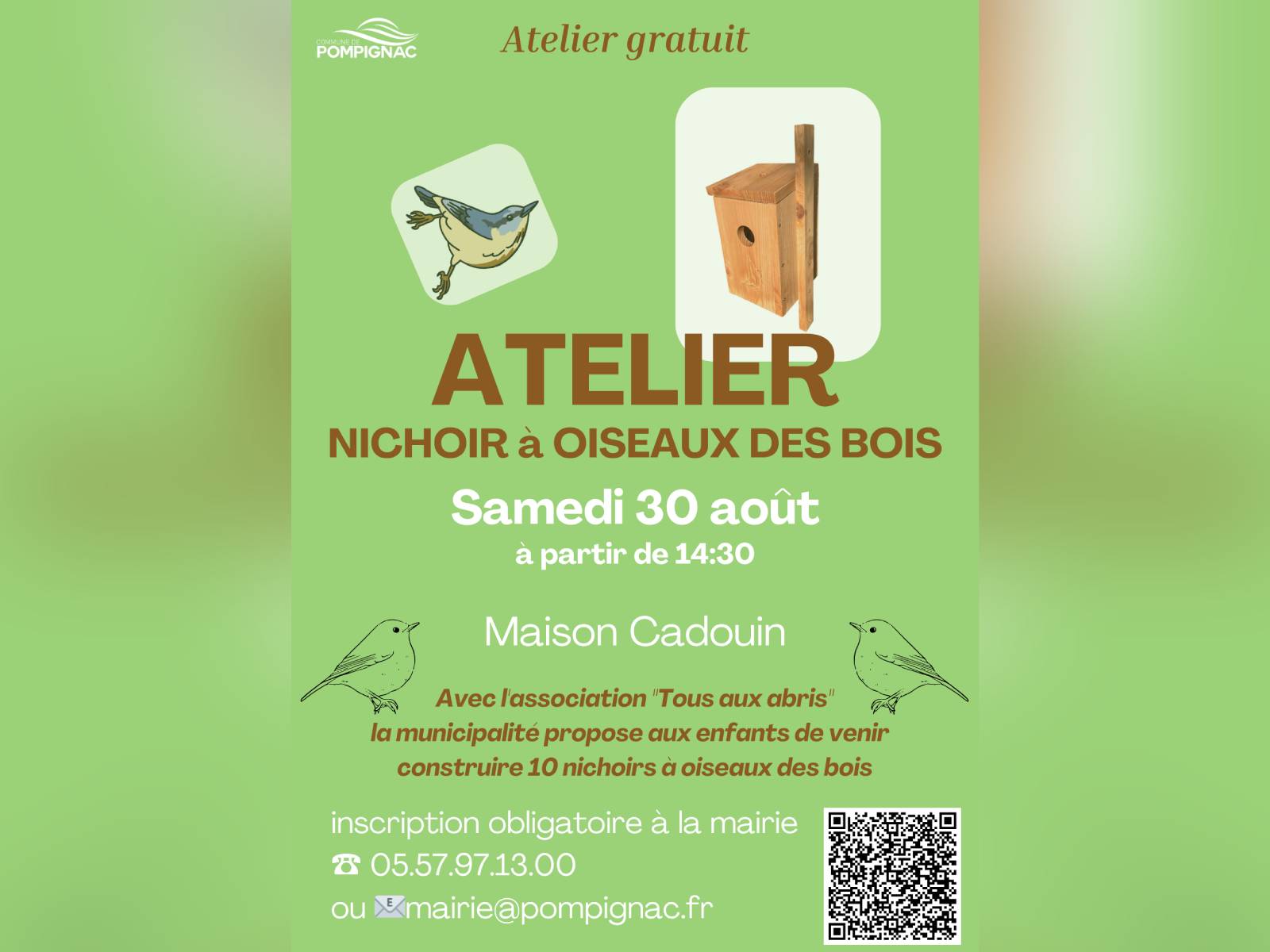 Atelier nichoir à oiseaux des bois