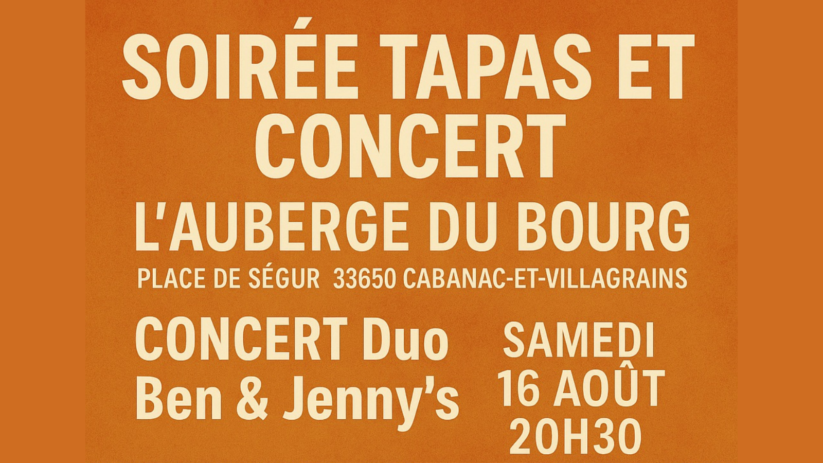Soirée concert à l'auberge
