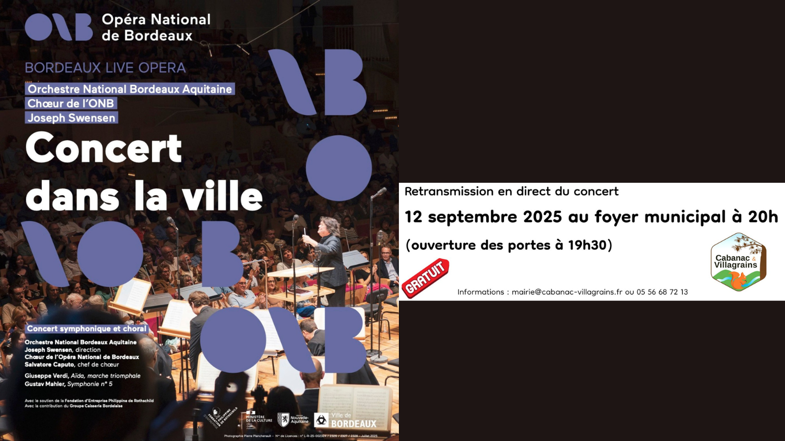 Retransmission en direct du Concert dans la ville