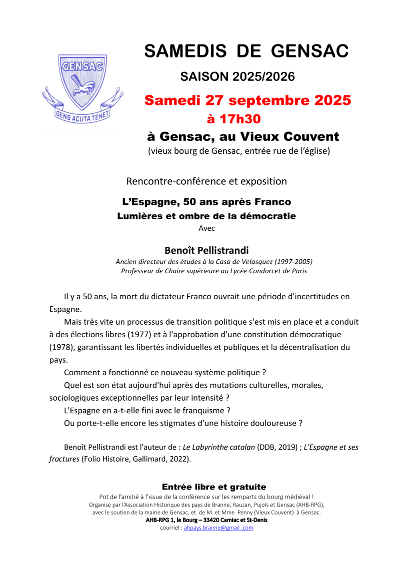 Rencontre-conférence : « L'Espagne, 50 ans apr ...