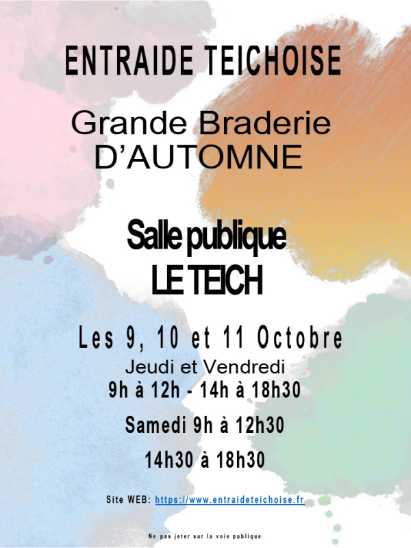 Grande Braderie d'automne de l'Entraide teichoise.