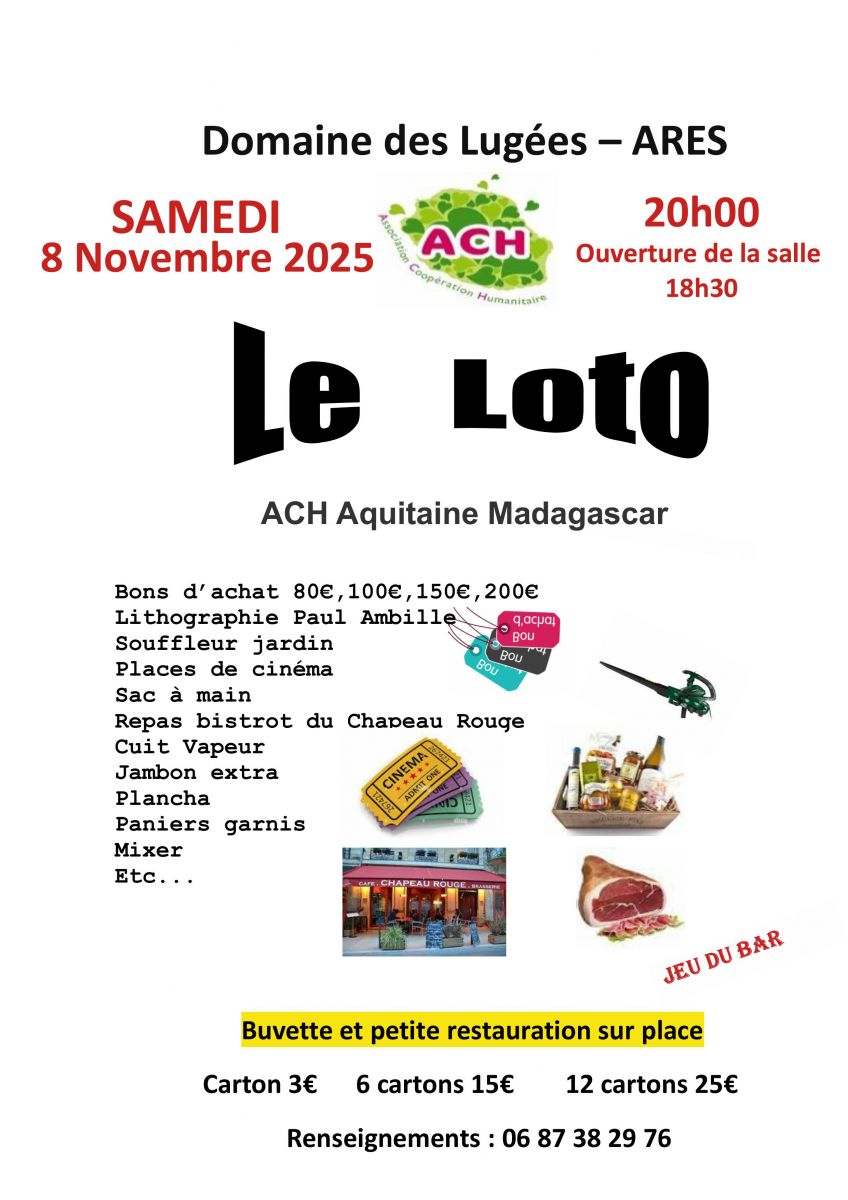 Le Loto de l'Ach Aquitaine Madagascar