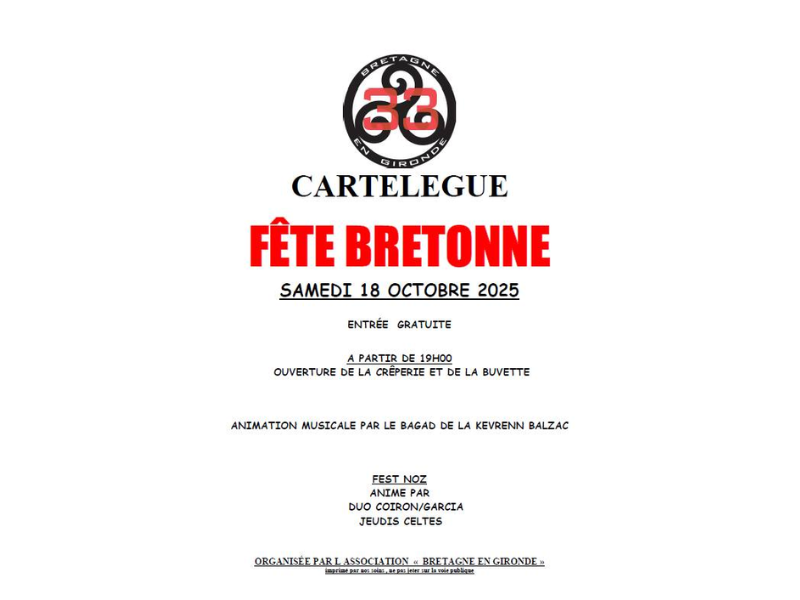 Soirée bretonne à Cartelègue