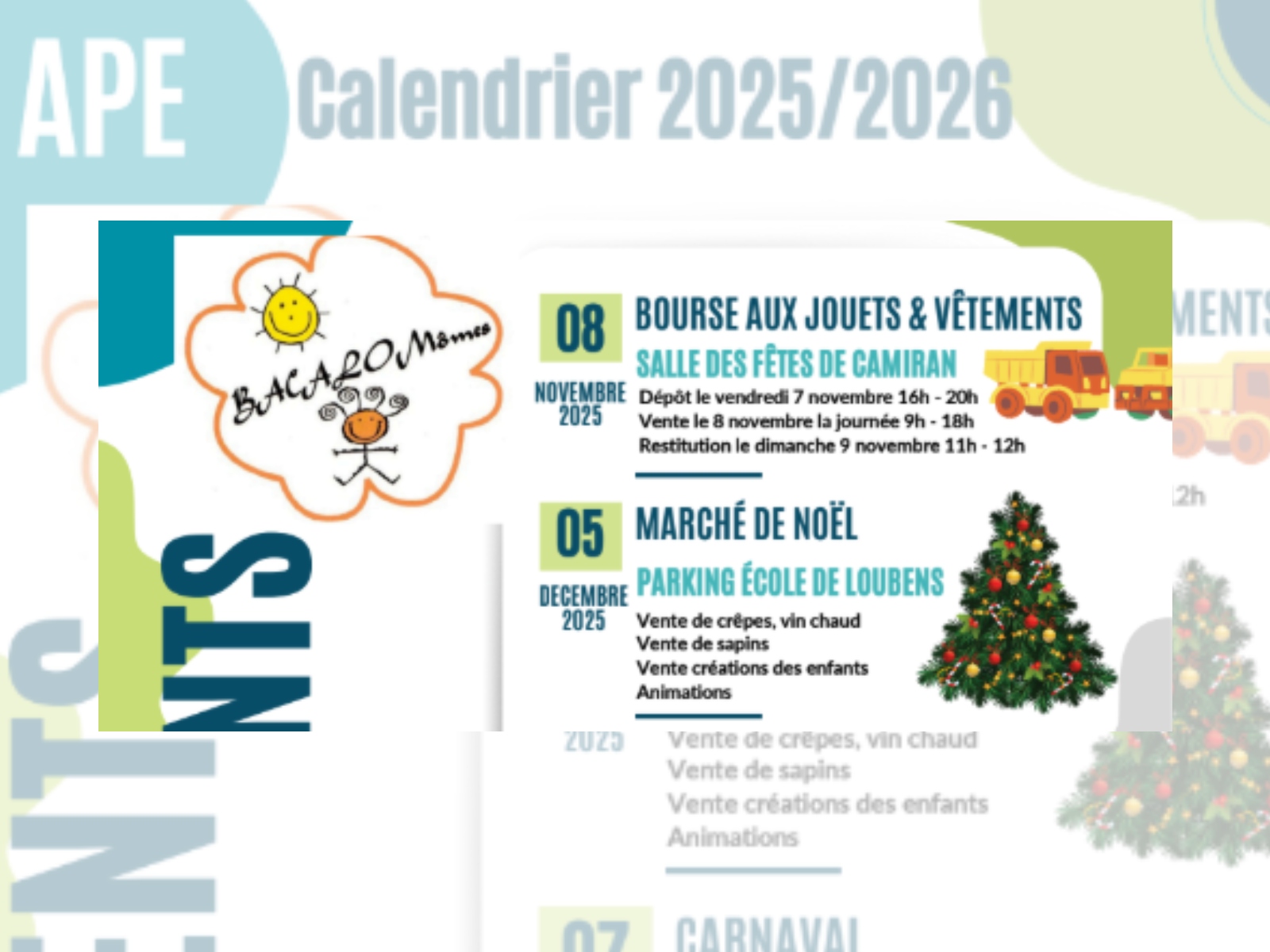 APE Bacalomomes : Marché de noël