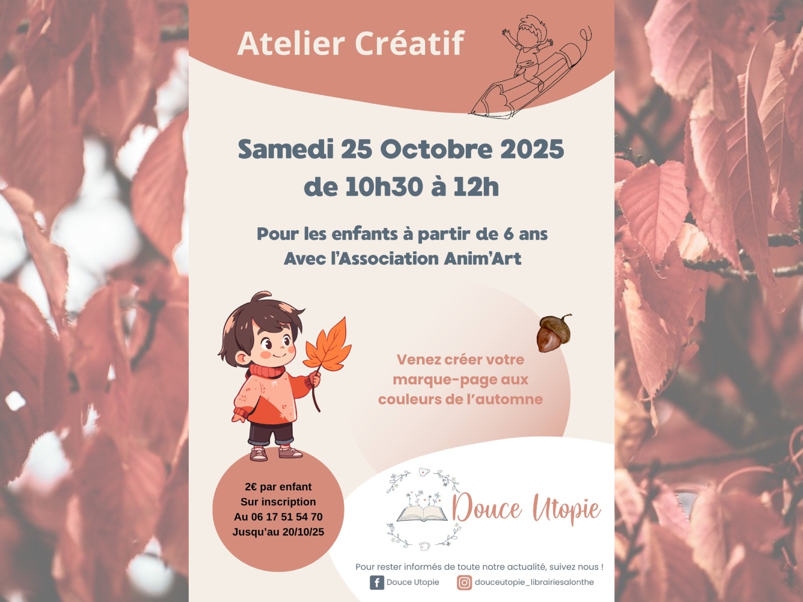 Atelier créatif : création d'un marque page au ...