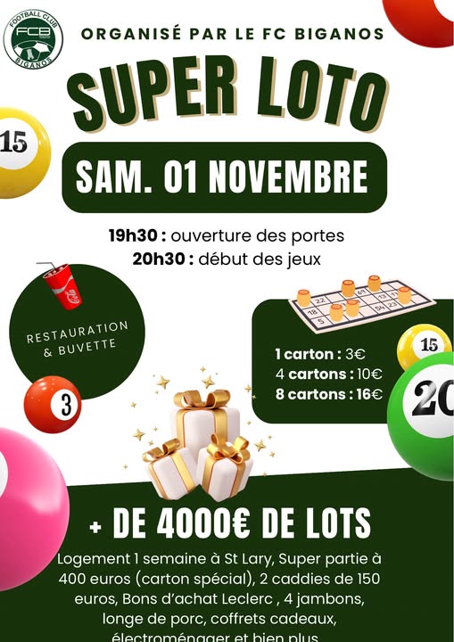 Super loto du Football Club de Biganos