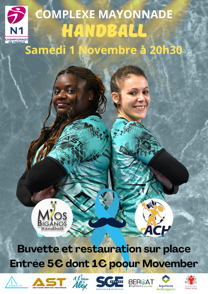 Match de la N1 de handball au profit de Movember