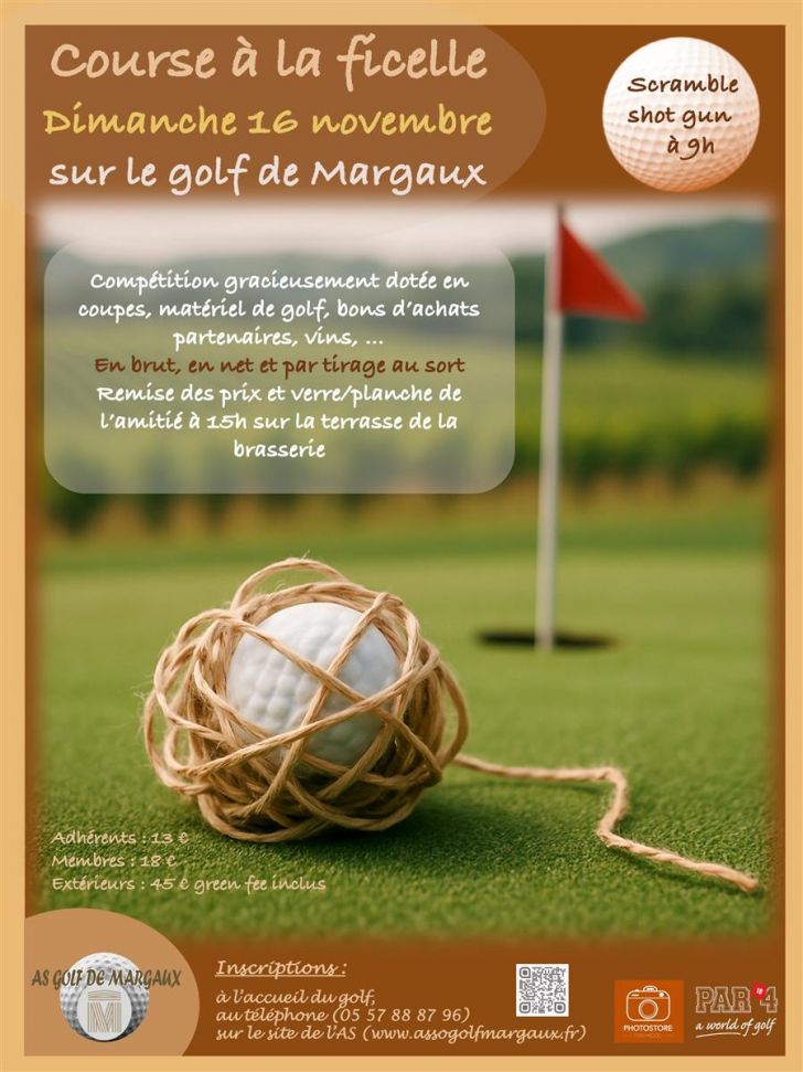 Course à la ficelle sur le golf de Margaux
