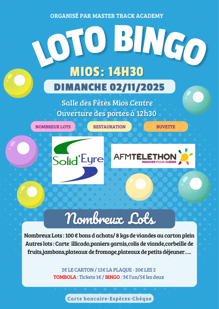 Loto bingo Master track academy