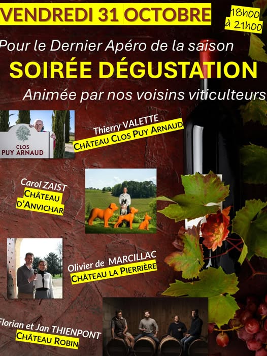 Soirée Dégustation avec nos voisins vignerons  ...