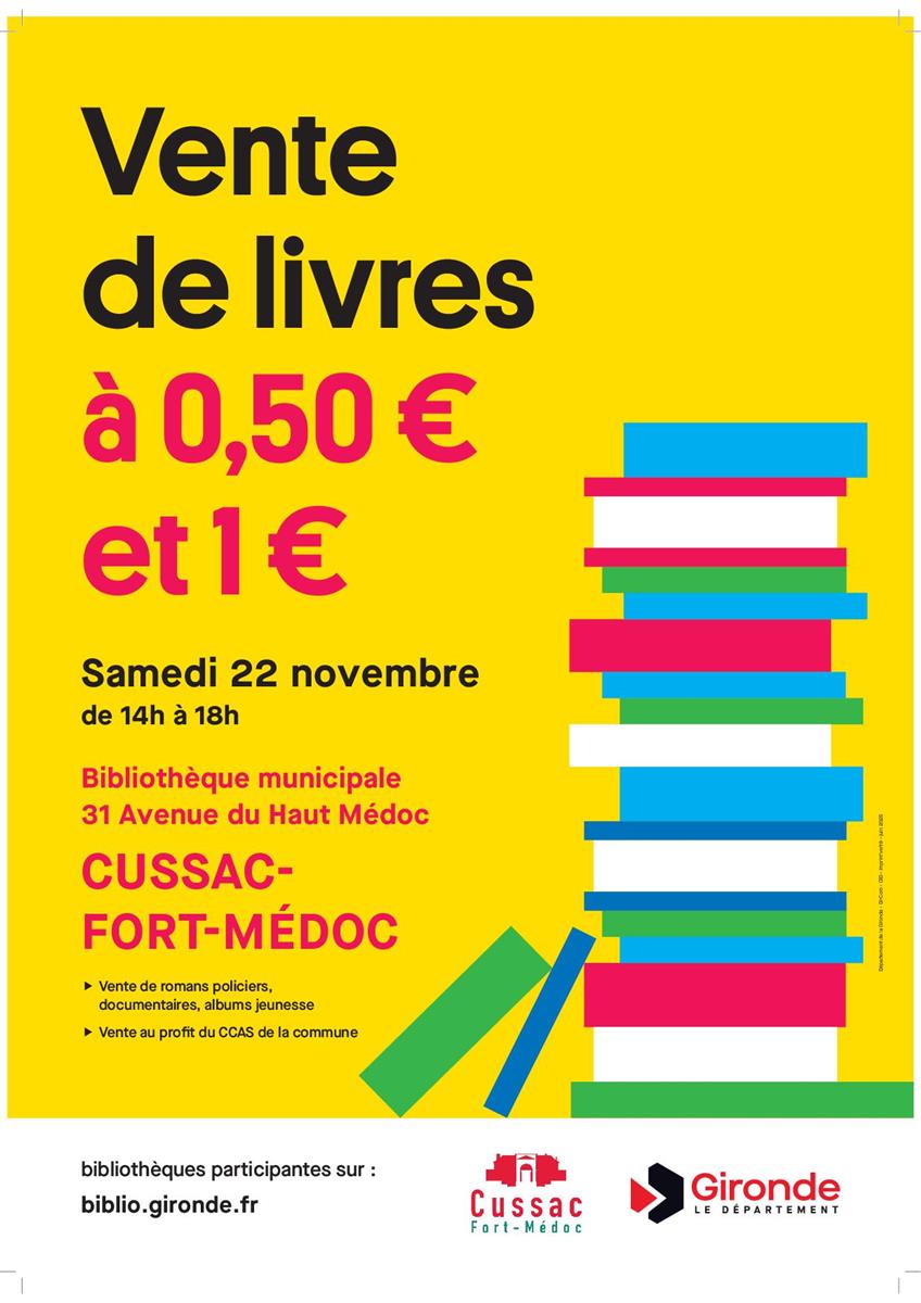 Vente de livres à la bibliothèque de Cussac
