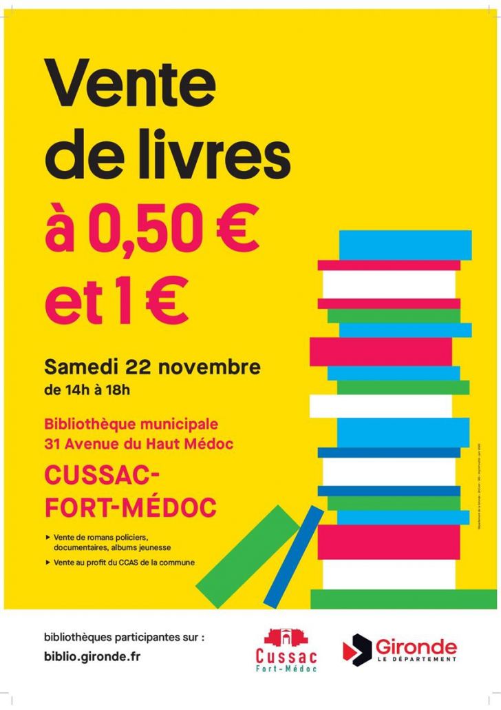Vente de livres à la bibliothèque de Cussac