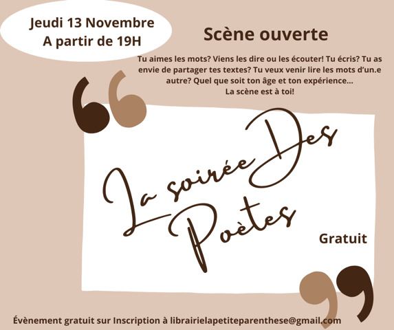 Soirée des poètes à la librairie La petite Par ...