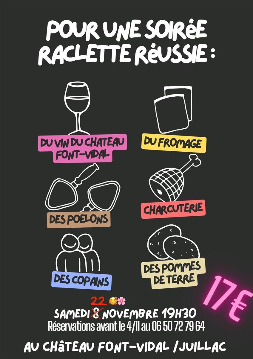 Soirée raclette au château Fond-Vidal