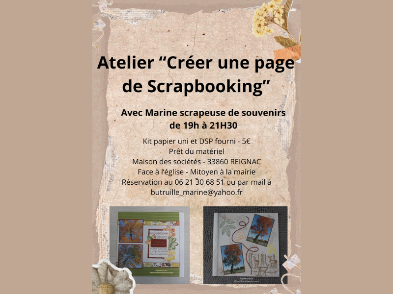 Atelier Scrapbooking à Reignac
