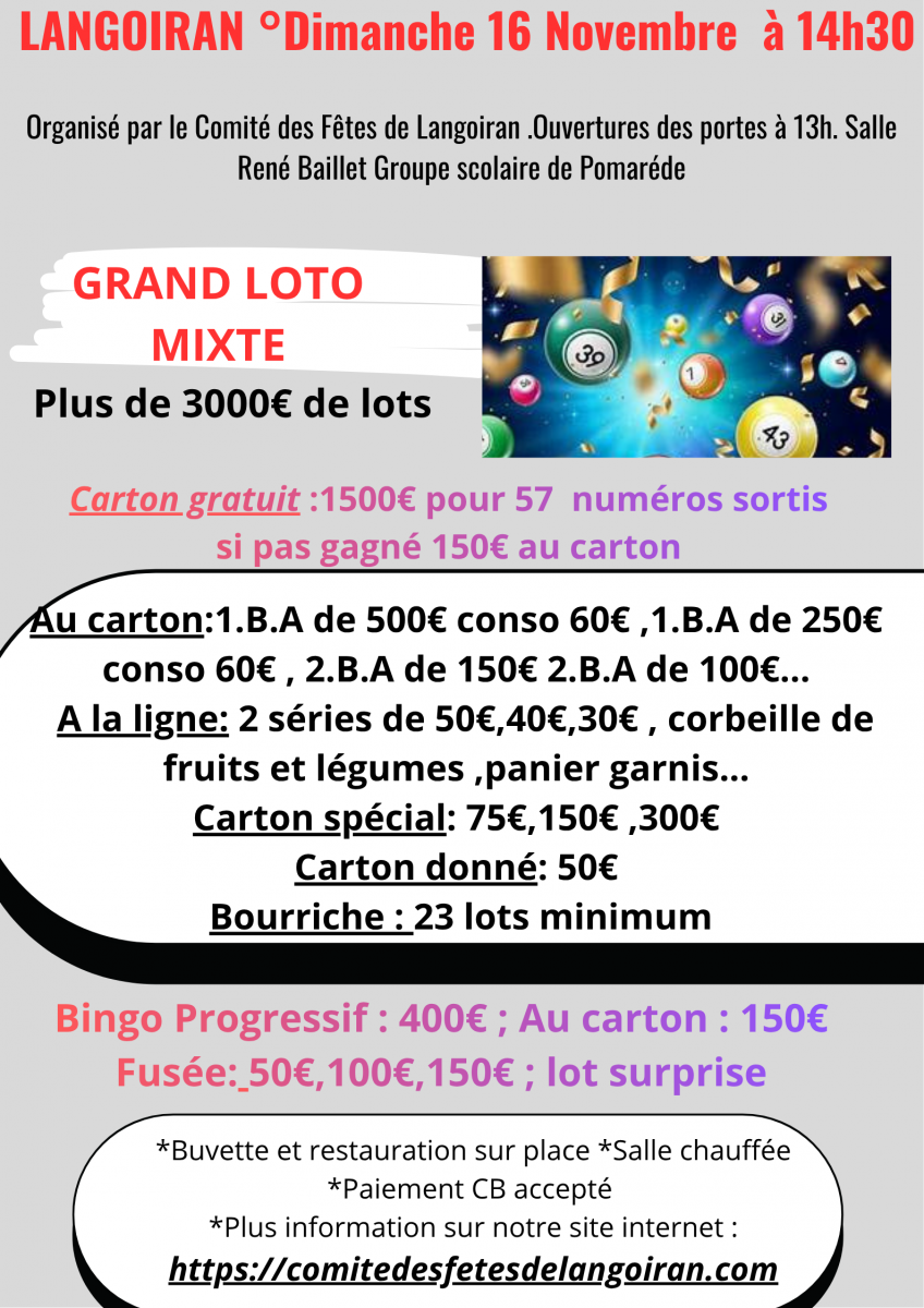 grand loto mixte 46 lots +jeux